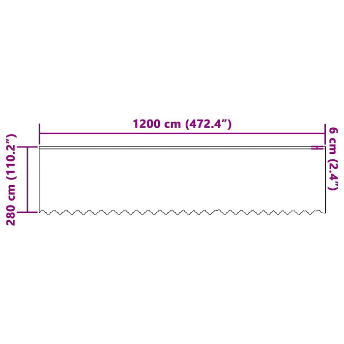 Cortină din Dantelă cu perdele Alb 1200 x 280 cm Poliester - WALTI WALTI