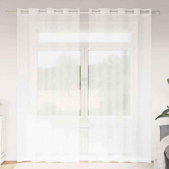 Perdele cu perdele 2 pcs Alb 140 x 245 cm Poliester - WALTI WALTI