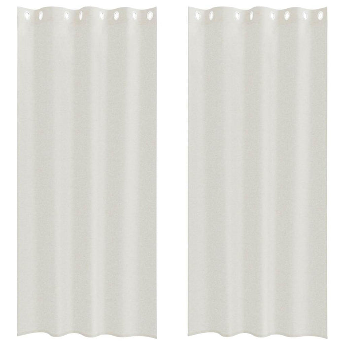 Perdele cu perdele 2 pcs Crem 140 x 245 cm Poliester - WALTI WALTI