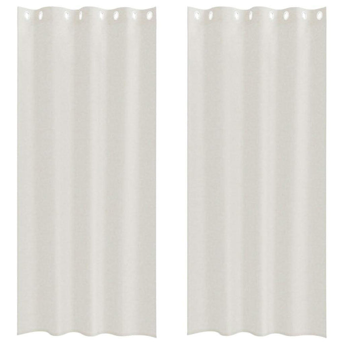 Perdele cu perdele 2 pcs Crem 140 x 260 cm Poliester - WALTI WALTI