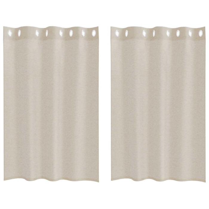 Perdele cu perdele 2 pcs Nisip 140 x 140 cm Poliester - WALTI WALTI