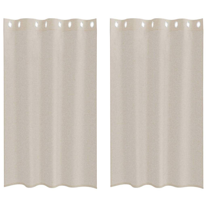 Perdele cu perdele 2 pcs Nisip 140 x 175 cm Poliester - WALTI WALTI