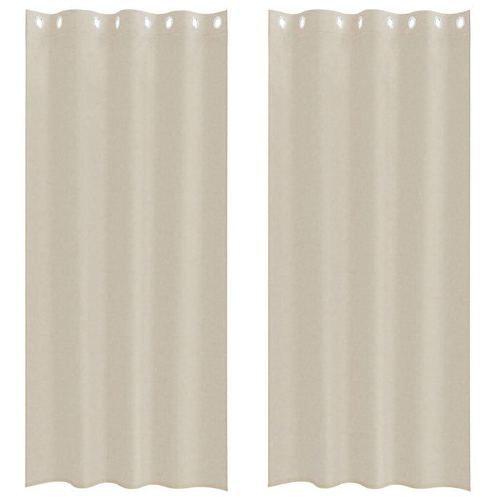 Perdele cu perdele 2 pcs Nisip 140 x 225 cm Poliester - WALTI WALTI