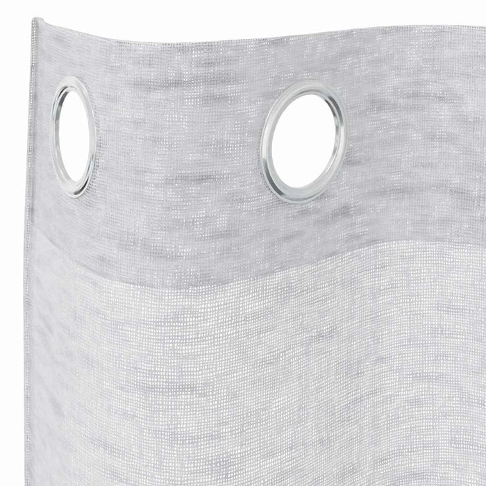 Perdele cu perdele 2 pcs Gri deschis 140 x 175 cm Poliester - WALTI WALTI