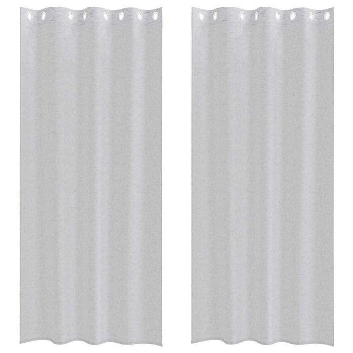 Perdele cu perdele 2 pcs Gri deschis 140 x 260 cm Poliester - WALTI WALTI