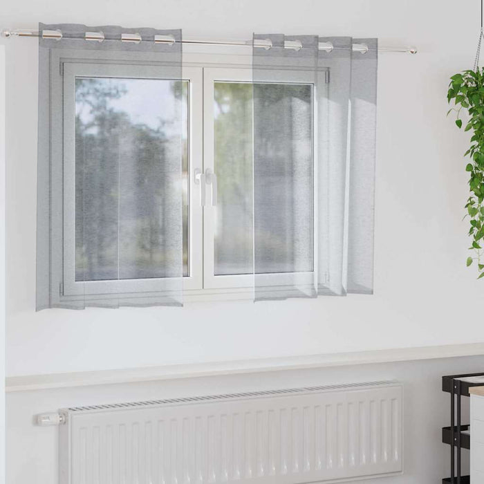 Perdele cu perdele 2 pcs Gri închis 140 x 140 cm Poliester - WALTI WALTI