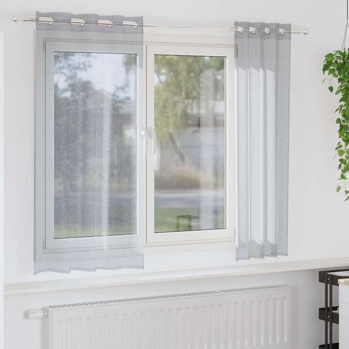 Perdele cu perdele 2 pcs Gri închis 140 x 175 cm Poliester - WALTI WALTI