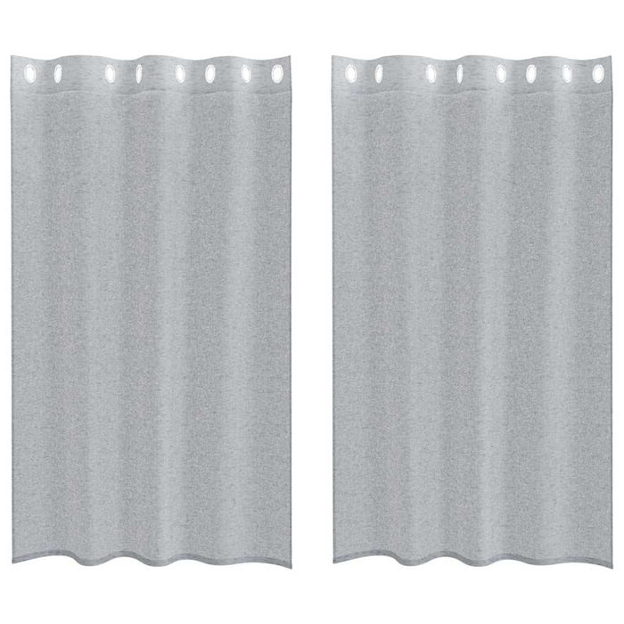 Perdele cu perdele 2 pcs Gri închis 140 x 175 cm Poliester - WALTI WALTI