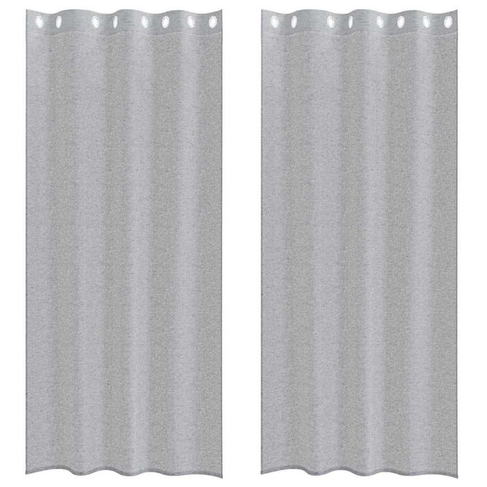 Perdele cu perdele 2 pcs Gri închis 140 x 225 cm Poliester - WALTI WALTI