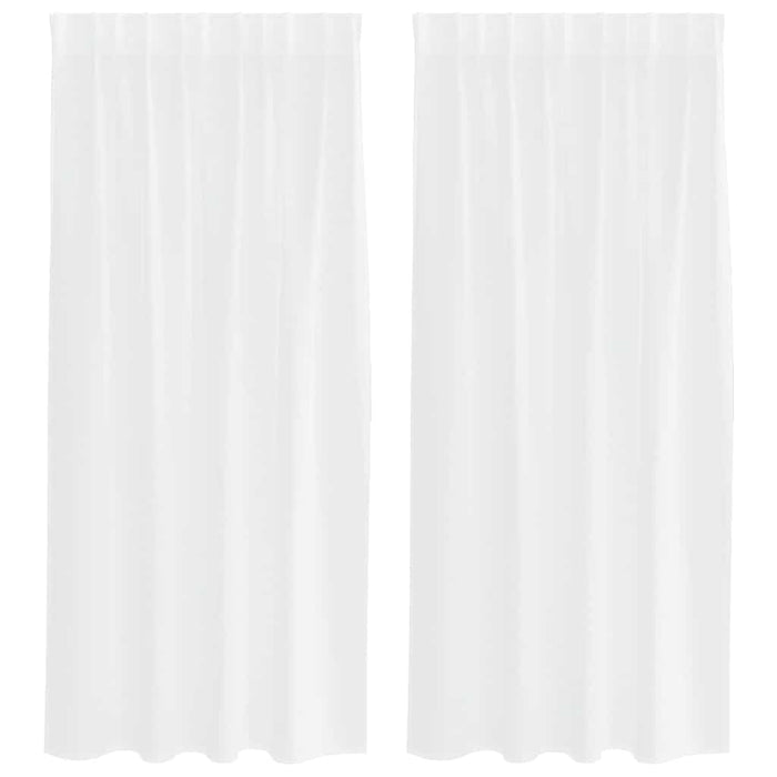 Perdele cu perdele 2 pcs Alb 140 x 175 cm Poliester - WALTI WALTI