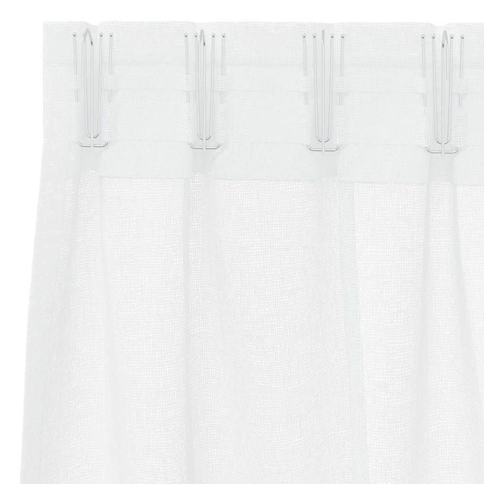 Perdele cu perdele 2 pcs Alb 140 x 225 cm Poliester - WALTI WALTI