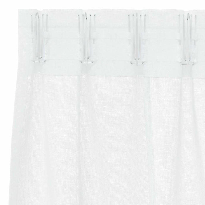 Perdele cu perdele 2 pcs Alb 140 x 245 cm Poliester - WALTI WALTI