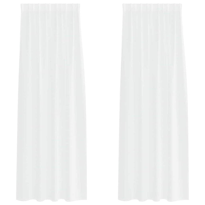 Perdele cu perdele 2 pcs Alb 140 x 260 cm Poliester - WALTI WALTI