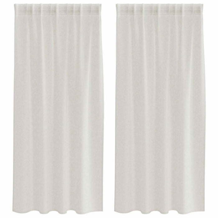 Perdele cu perdele 2 pcs Crem 140 x 175 cm Poliester - WALTI WALTI