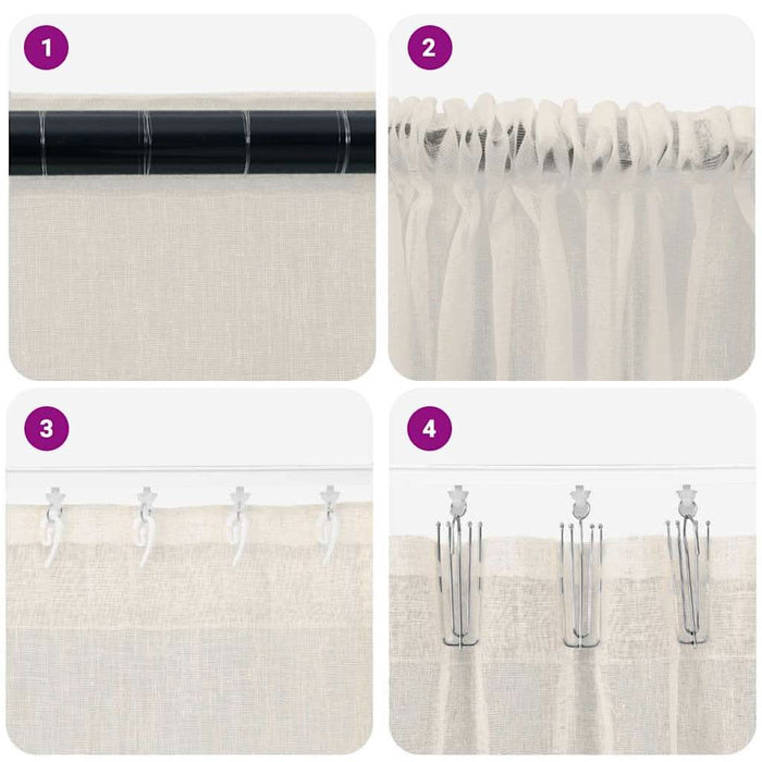 Perdele cu perdele 2 pcs Crem 140 x 225 cm Poliester - WALTI WALTI