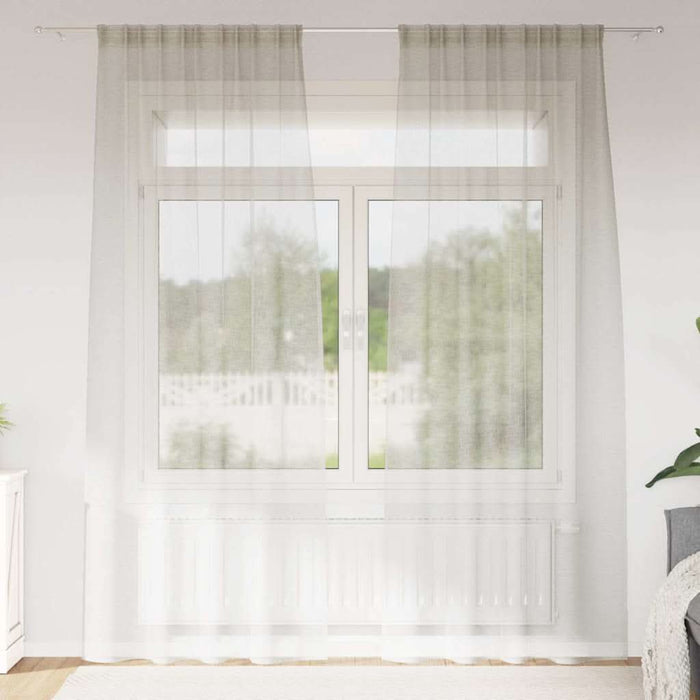 Perdele cu perdele 2 pcs Crem 140 x 260 cm Poliester - WALTI WALTI