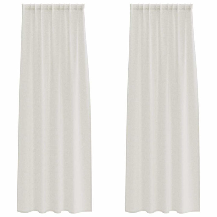 Perdele cu perdele 2 pcs Crem 140 x 260 cm Poliester - WALTI WALTI