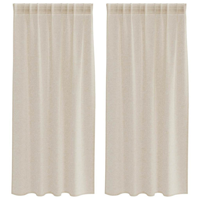 Perdele cu perdele 2 pcs Nisip 140 x 175 cm Poliester - WALTI WALTI
