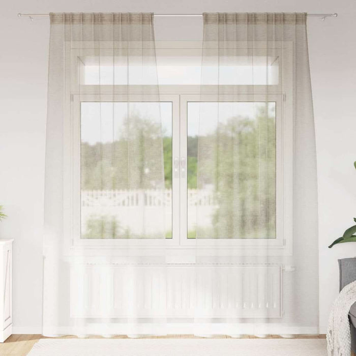 Perdele cu perdele 2 pcs Nisip 140 x 225 cm Poliester - WALTI WALTI