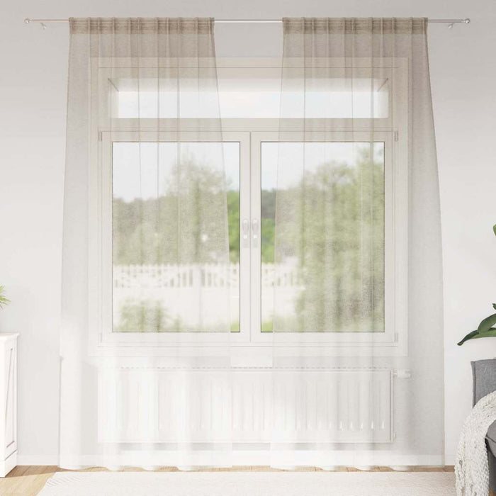 Perdele cu perdele 2 pcs Nisip 140 x 245 cm Poliester - WALTI WALTI
