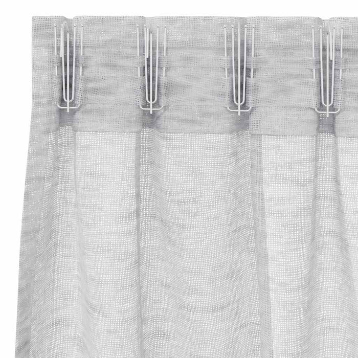 Perdele cu perdele 2 pcs Gri deschis 140 x 140 cm Poliester - WALTI WALTI