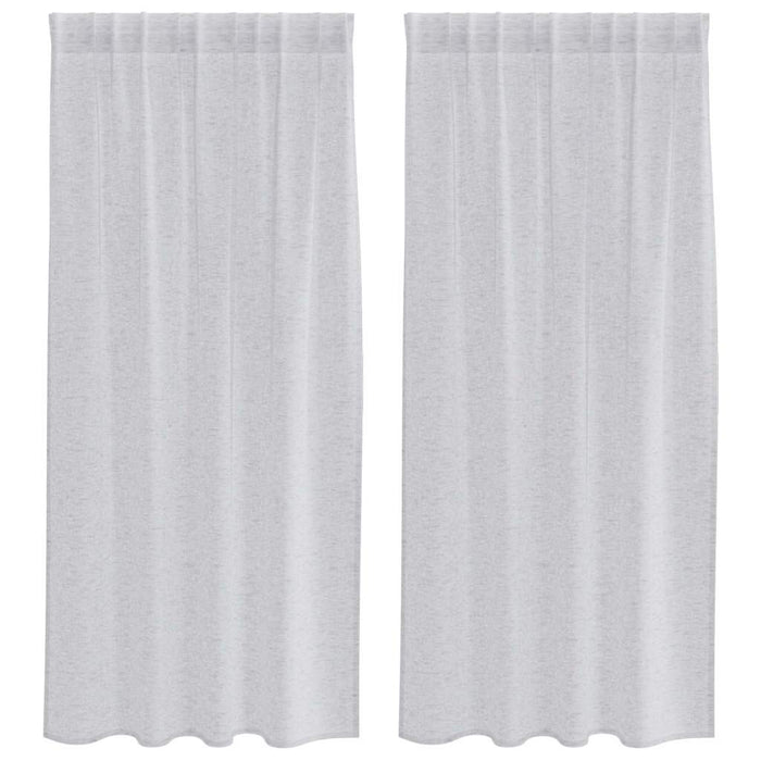 Perdele cu perdele 2 pcs Gri deschis 140 x 175 cm Poliester - WALTI WALTI