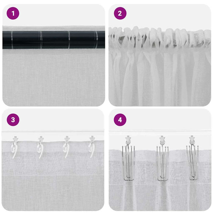 Perdele cu perdele 2 pcs Gri deschis 140 x 225 cm Poliester - WALTI WALTI