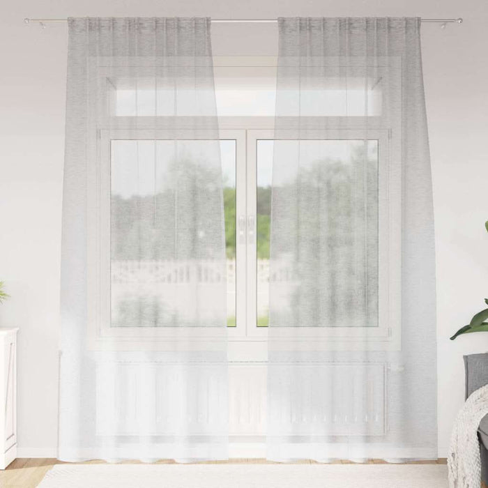 Perdele cu perdele 2 pcs Gri deschis 140 x 225 cm Poliester - WALTI WALTI