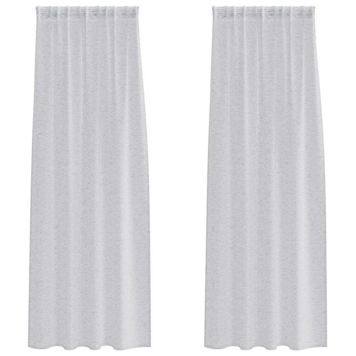 Perdele cu perdele 2 pcs Gri deschis 140 x 225 cm Poliester - WALTI WALTI