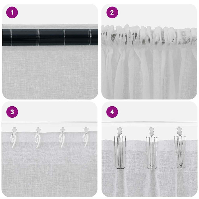 Perdele cu perdele 2 pcs Gri deschis 140 x 245 cm Poliester - WALTI WALTI