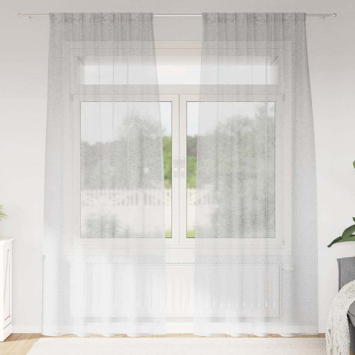 Perdele cu perdele 2 pcs Gri deschis 140 x 245 cm Poliester - WALTI WALTI