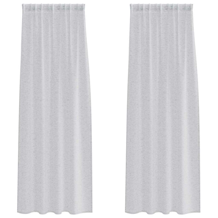 Perdele cu perdele 2 pcs Gri deschis 140 x 260 cm Poliester - WALTI WALTI