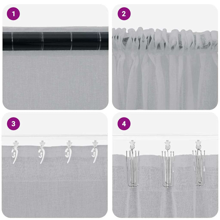 Perdele cu perdele 2 pcs Gri închis 140 x 140 cm Poliester - WALTI WALTI
