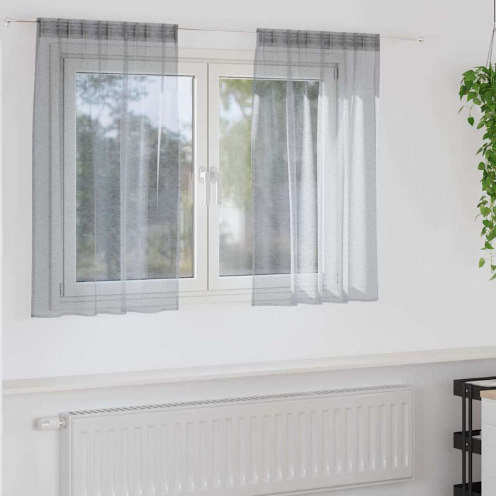 Perdele cu perdele 2 pcs Gri închis 140 x 140 cm Poliester - WALTI WALTI