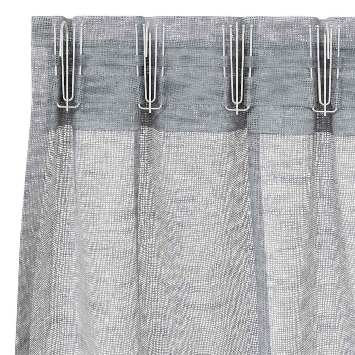 Perdele cu perdele 2 pcs Gri închis 140 x 175 cm Poliester - WALTI WALTI