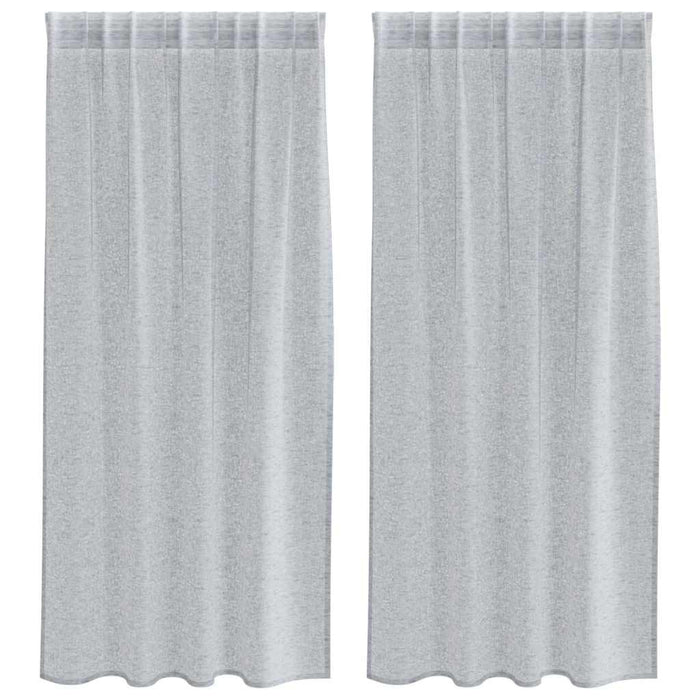 Perdele cu perdele 2 pcs Gri închis 140 x 175 cm Poliester - WALTI WALTI