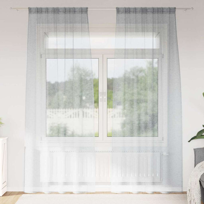 Perdele cu perdele 2 pcs Gri închis 140 x 225 cm Poliester - WALTI WALTI