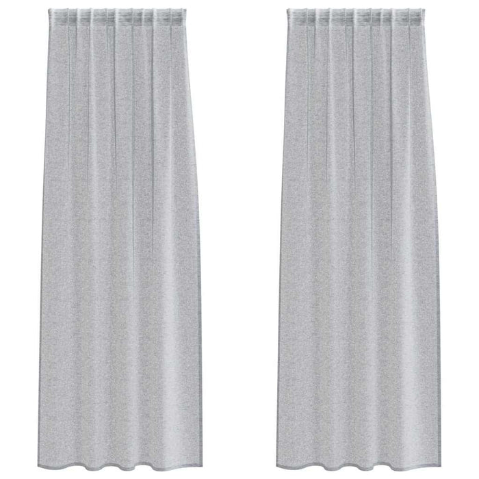 Perdele cu perdele 2 pcs Gri închis 140 x 225 cm Poliester - WALTI WALTI