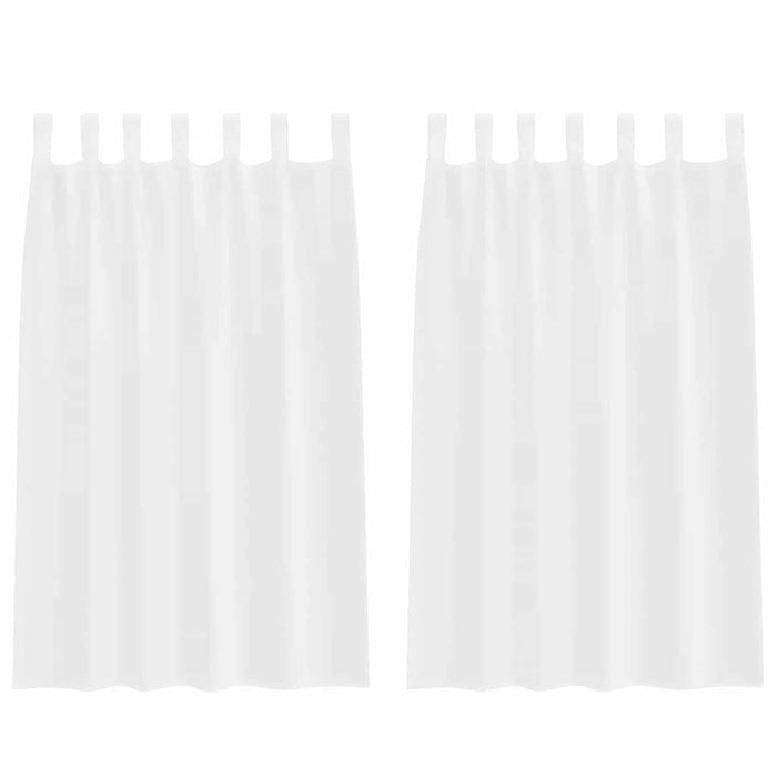 Perdele cu perdele 2 pcs Alb 140 x 175 cm Poliester - WALTI WALTI