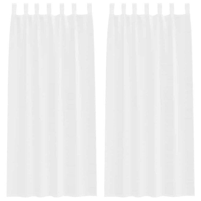 Perdele cu perdele 2 pcs Alb 140 x 225 cm Poliester - WALTI WALTI