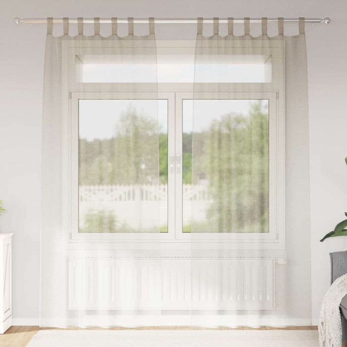 Perdele cu perdele 2 pcs Nisip 140 x 225 cm Poliester - WALTI WALTI