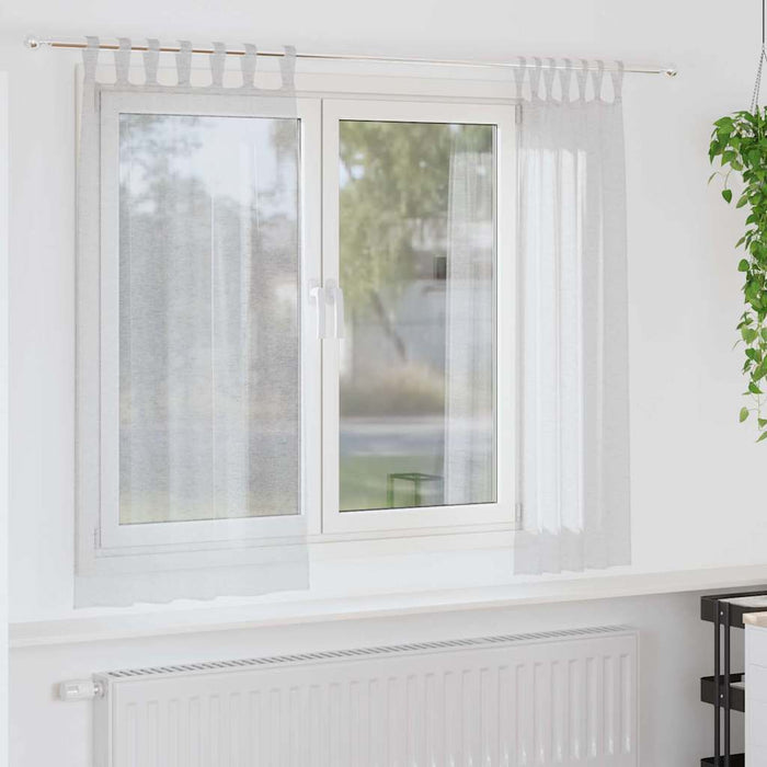 Perdele cu perdele 2 pcs Gri deschis 140 x 175 cm Poliester - WALTI WALTI