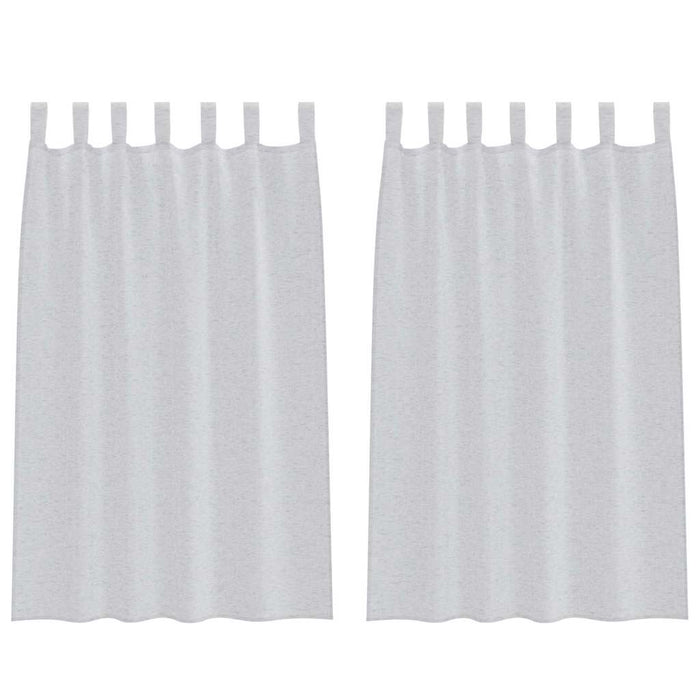Perdele cu perdele 2 pcs Gri deschis 140 x 175 cm Poliester - WALTI WALTI
