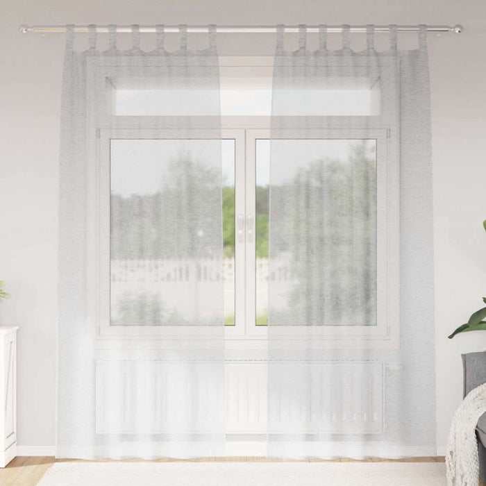 Perdele cu perdele 2 pcs Gri deschis 140 x 225 cm Poliester - WALTI WALTI