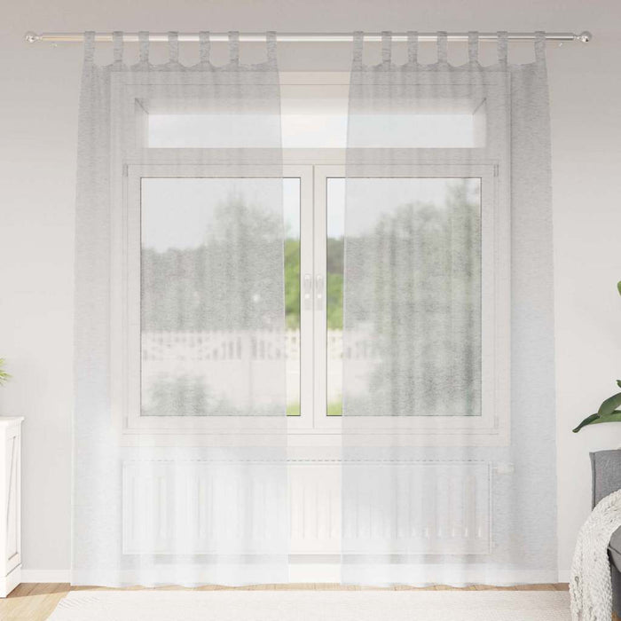Perdele cu perdele 2 pcs Gri deschis 140 x 245 cm Poliester - WALTI WALTI