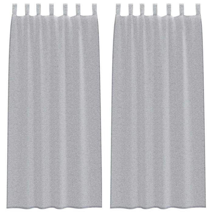 Perdele cu perdele 2 pcs Gri închis 140 x 225 cm Poliester - WALTI WALTI