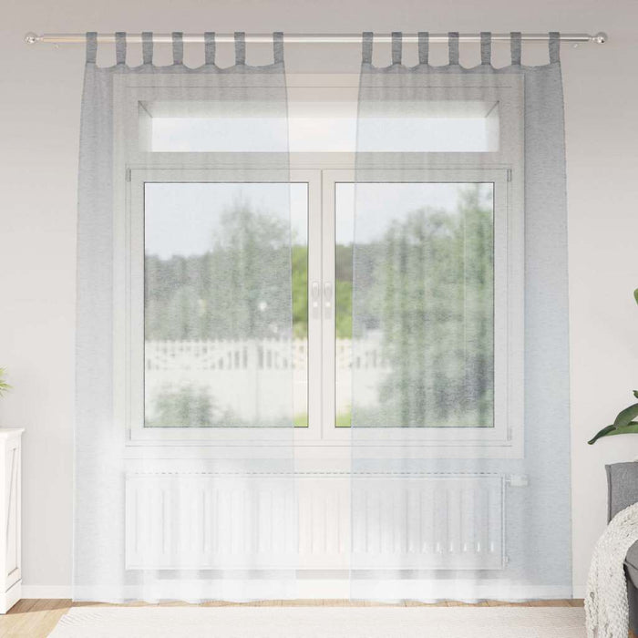Perdele cu perdele 2 pcs Gri închis 140 x 260 cm Poliester - WALTI WALTI