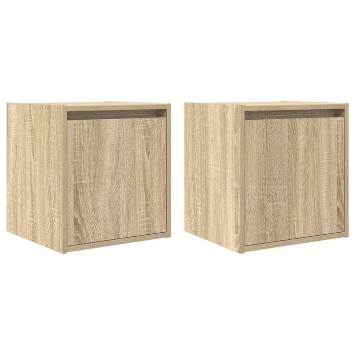Noptiere montate pe perete 2 buc Stejar Sonoma 38x34x40 cm WALTI
