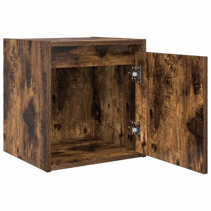 Noptiere montate pe perete 2 buc Stejar afumat 38x34x40 cm - WALTI WALTI