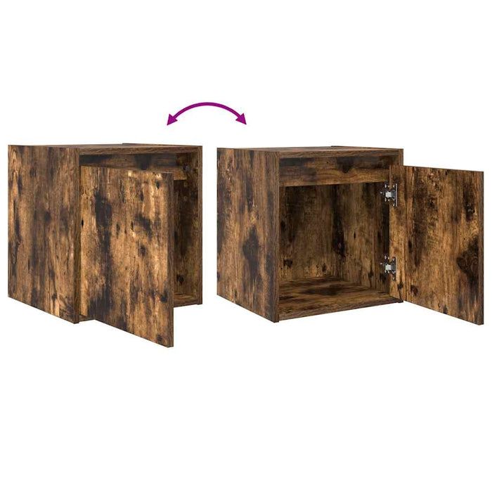 Noptiere montate pe perete 2 buc Stejar afumat 38x34x40 cm - WALTI WALTI